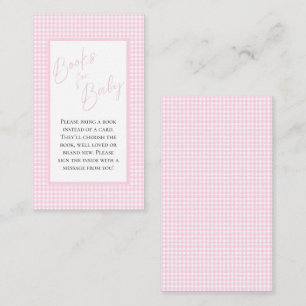 Bokar för Baby Rosa Gingham-visitkort Tilläggskort