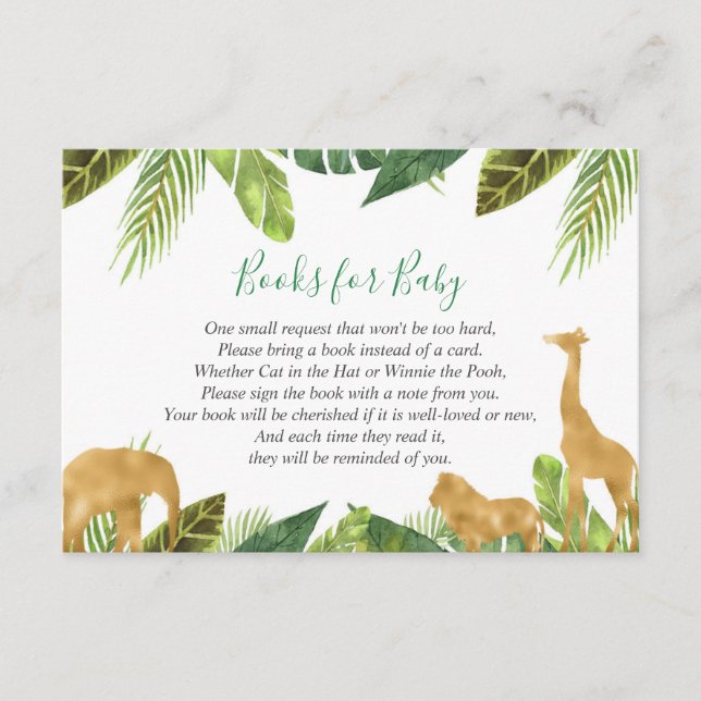 Bokar för baby, Safari bok, begäran infogas Tilläggskort (Framsida)