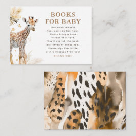 Bokar för Baby Safari Wildlife Baby Shower Tilläggskort