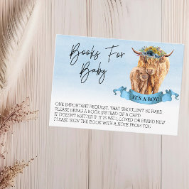Bokar för Baby Shower Highland Cow Boy Calf Visitkort