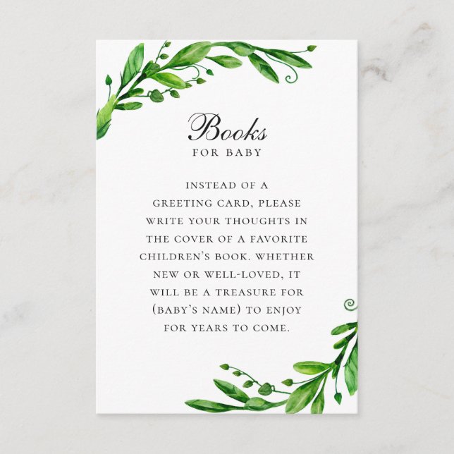 Bokar för baby. Skicka en begäran från bok. Greene Tilläggskort (Framsida)