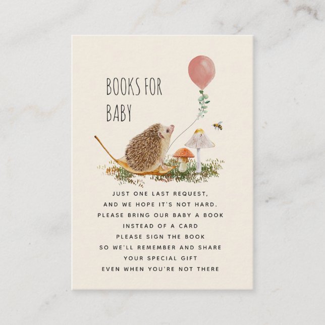 Bokar för Baby-svampar Hedgehog Balloon Girl Tilläggskort (Framsida)