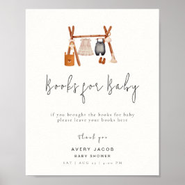 Bokar för Baby-tecken | Boho Clothes Baby Shower Poster