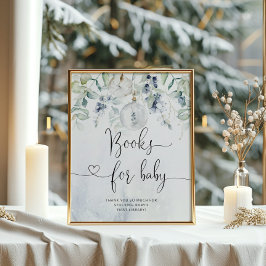 Bokar för baby-tecken. Vinterblått bokar för baby Poster