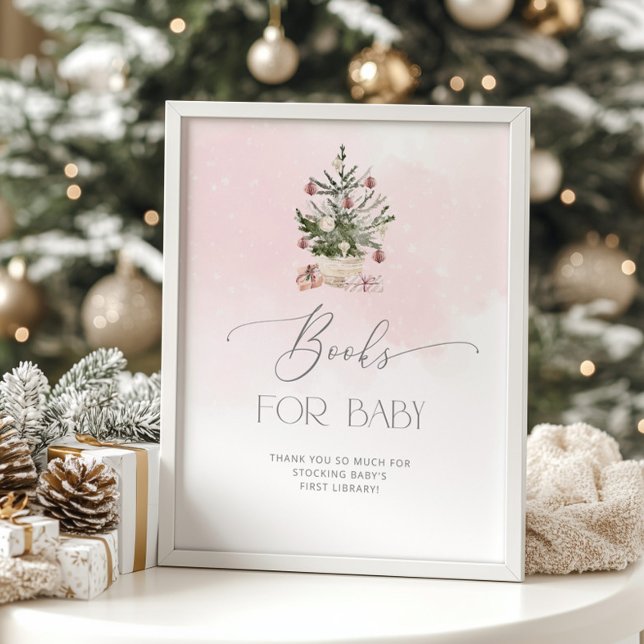 Bokar för baby-tecken. Winter rosa bokar för baby  Poster (Skapare uppladdad)