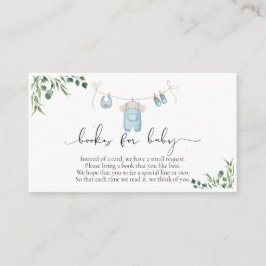 Bokar för Baby Tvätt Blue Greenery Baby Shower Tilläggskort