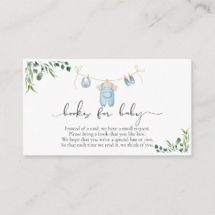 Bokar för Baby Tvätt Blue Greenery Baby Shower Tilläggskort