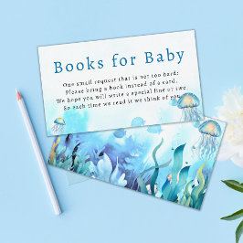 Bokar för Baby under Sea Blue Boy Baby Shower Tilläggskort