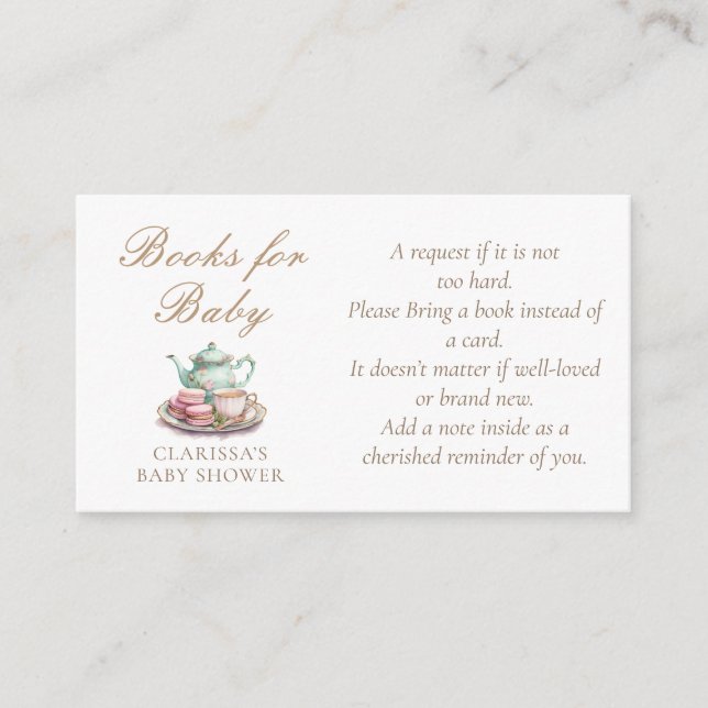 Bokar för Baby Watercolor Baby Shower Tilläggskort (Framsida)