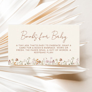 Bokar för Baby Wildblomma Terracotta Baby Shower Tilläggskort