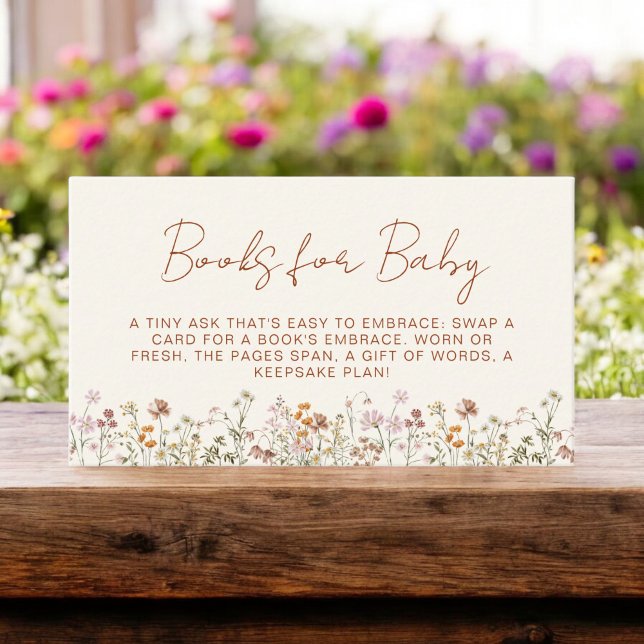 Bokar för Baby Wildblomma Terracotta Baby Shower Tilläggskort (Skapare uppladdad)