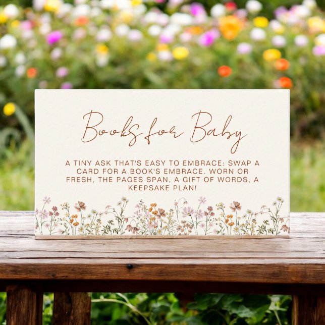 Bokar för Baby Wildblomma Terracotta Baby Shower Tilläggskort (Skapare uppladdad)