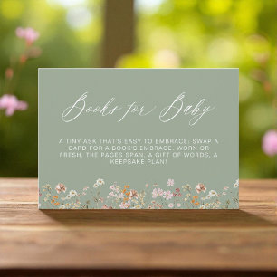 Bokar för Baby Wildblomskläder Grönt Baby Shower Inbjudningar