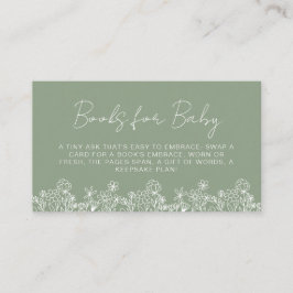 Bokar för Baby Wildblomskläder Grönt Baby Shower Tilläggskort