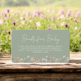 Bokar för Baby Wildblomskläder Grönt Baby Shower Tilläggskort
