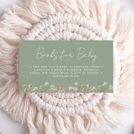 Bokar för Baby Wildblomskläder Grönt Baby Shower Tilläggskort