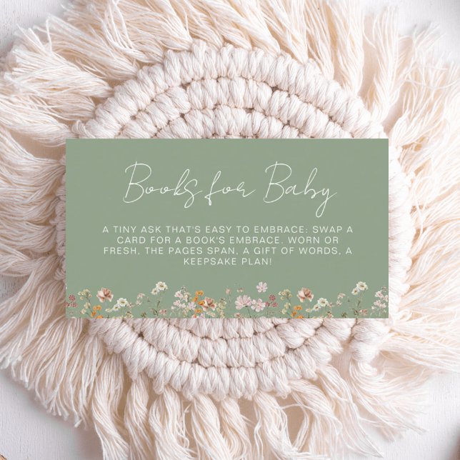 Bokar för Baby Wildblomskläder Grönt Baby Shower Tilläggskort (Skapare uppladdad)