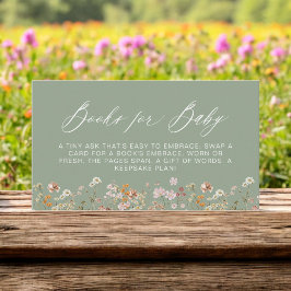 Bokar för Baby Wildblomskläder Grönt Baby Shower Tilläggskort