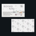 Bokar för Baby Winter Woodland Baby Shower Tilläggskort<br><div class="desc">Det här Bokar för Baby-kortet matchar Woodland Winter Baby Shower-inbjudan. Det finns "Bokar för Baby" i söt typsnitt med en dikt som ber gästerna att ta med sig ett bok i stället för ett kort. Söta vattenlevande trädjur på en gård i lastbil med snöflingor under vintern kommer säkert att glädja...</div>