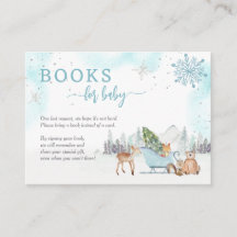 Bokar för Baby Winter Woodland Blue Baby Shower