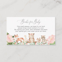 Bokar för Baby Woodland Animals Girl Baby Shower