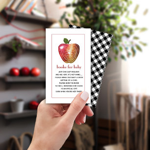 Bokar för begäran om Baby Apple Baby Shower Bok Tilläggskort