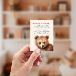 Bokar för begäran om Baby Bear Baby Shower Bok Tilläggskort