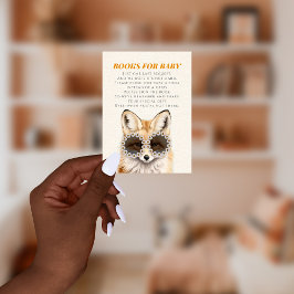 Bokar för begäran om Baby Fox Baby Shower Bok Tilläggskort