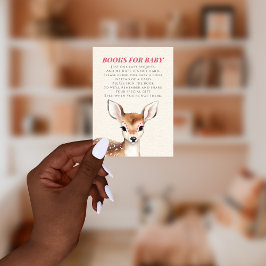 Bokar för begäran om Baby Hjort Baby Shower Bok Tilläggskort
