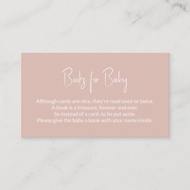 Bokar för begäran om Baby Rosa Baby Shower Bok Tilläggskort (Framsida)