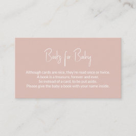 Bokar för begäran om Baby Rosa Baby Shower Bok Tilläggskort