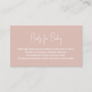Bokar för begäran om Baby Rosa Baby Shower Bok Tilläggskort