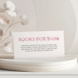 Bokar för begäran om Baby Rosa Bow Baby Shower Bok Tilläggskort
