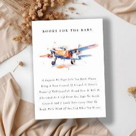 Bokar för flygplan med blå Orange för babyskor Tilläggskort
