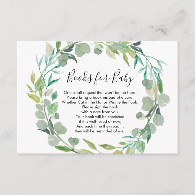 Bokar för grönskabokförfrågan för bebis tilläggskort (Framsida)