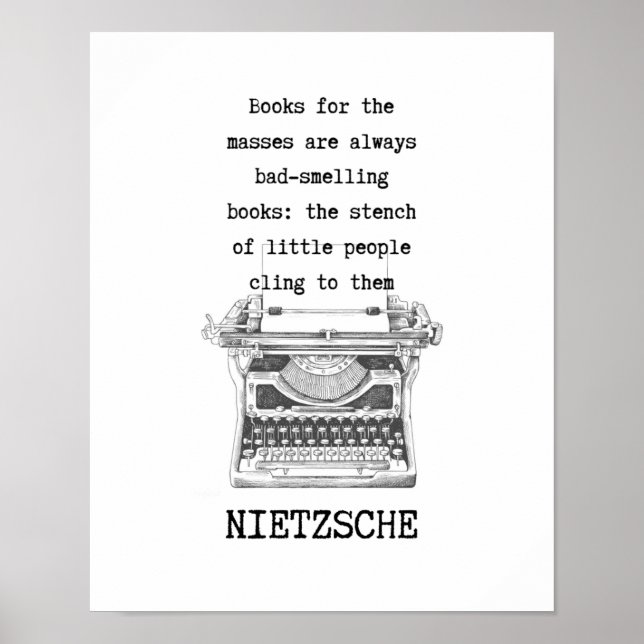 BOKAR för massornas STINK-citat av Nietzsche Poster (Framsidan)