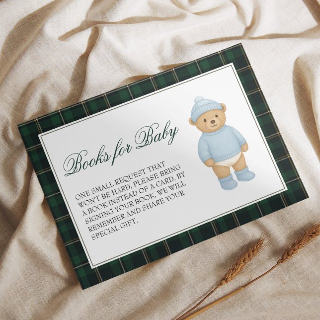 Bokar för Preppy Bear Baby Shower för Baby Tilläggskort (Skapare uppladdad)