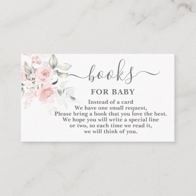 Bokar för Rosa av  Blommigt för Flicka-kort Tilläggskort (Framsida)