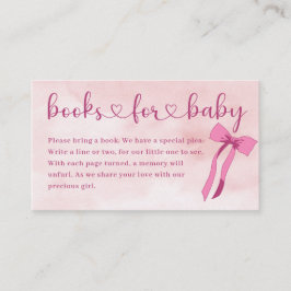 Bokar för  Rosa Bow Baby Shower för Baby Tilläggskort