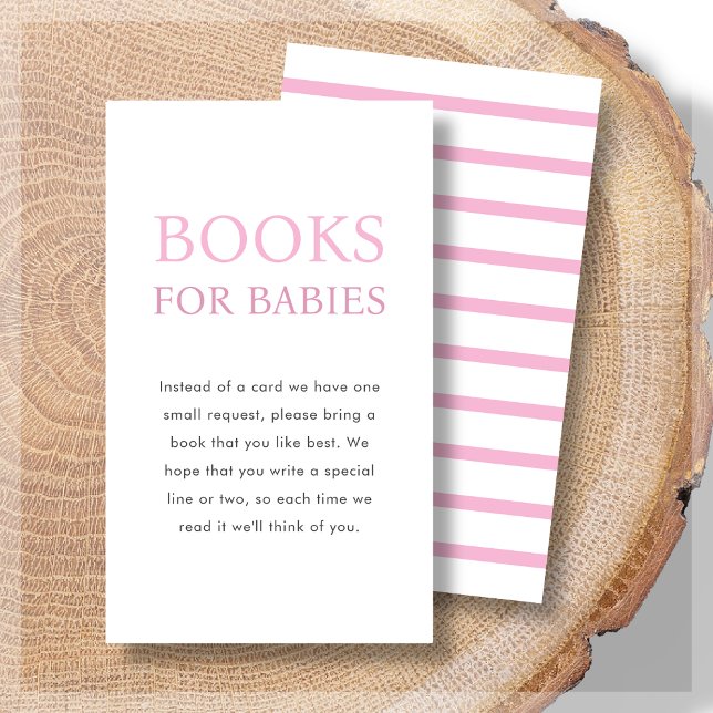 Bokar för Spädbarn | Rosa Twin Baby Shower Tilläggskort (Skapare uppladdad)