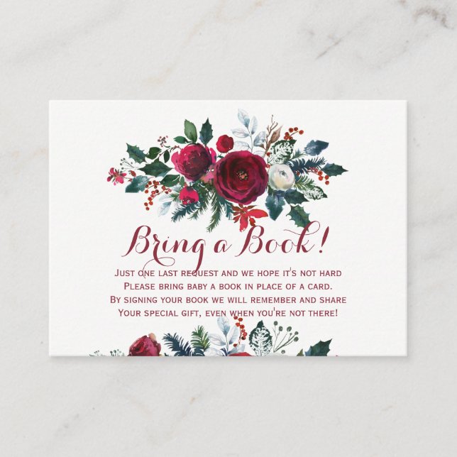 Bokar för vinterrött för baby ger ett inmatningsko tilläggskort (Framsida)