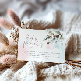 Bokar för Winter Gender Reveal för Baby Tilläggskort