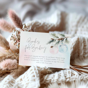 Bokar för Winter Gender Reveal för Baby Tilläggskort