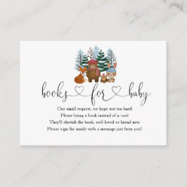 Bokar för Winter Woodland Baby Shower för Baby Tilläggskort