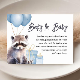 Bokar för Woodland Raccoon Baby Shower för Baby Tilläggskort