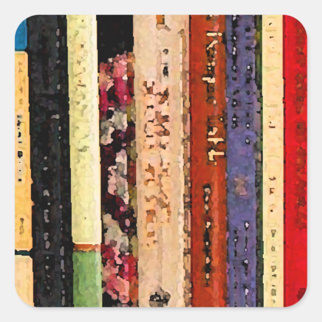 Bokar Fyrkantigt Klistermärke (Framsida)