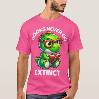 Bokar går aldrig och Utdödar Lättläst Dinosaur Bok T Shirt