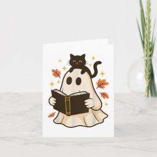 Bokar Ghost Reading Bok Halloween Bibliotek Black Kort