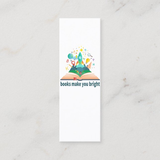 Bokar gör dig ljusare mini visitkort (Framsida)