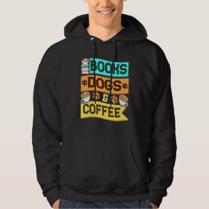 Bokar Hund och kaféfritt Bok-sällskapsdjur Hoodie